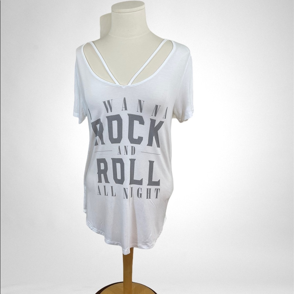 Lyric Culture Medium White Tee KISS lyrics
